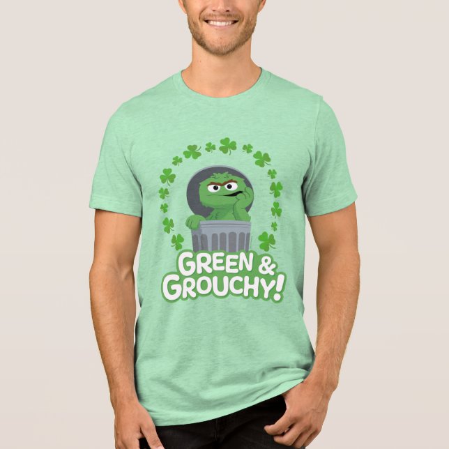 Oscar | Green & Grouchy! Tri-Blend Shirt (Front)