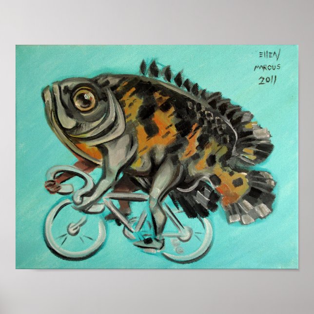 Oscar On A Bicycle Poster (Front)
