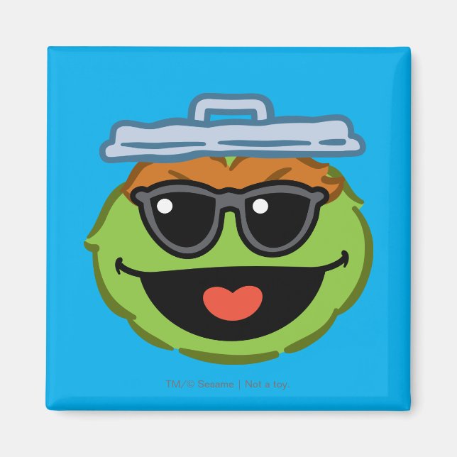 Oscar Smiling Face with Sunglasses Magnet (Front)