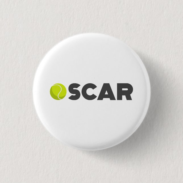Oscar Tennis 1 Inch Round Button (Front)