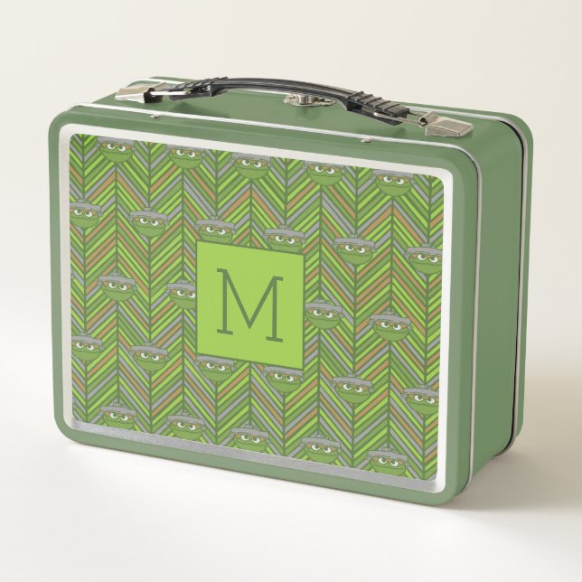 Oscar the Grouch | 80's Throwback Pattern Metal Lunch Box (Back)