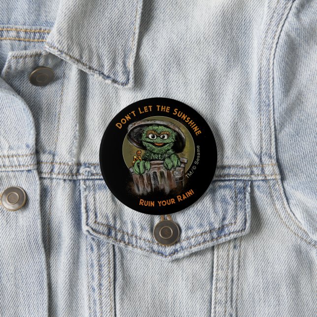 Oscar the Grouch and Slimey Quote Graphic 3 Inch Round Button (In Situ)