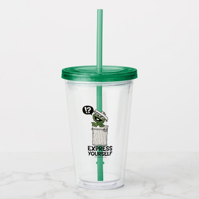 Oscar the Grouch Express Yourself Acrylic Tumbler (Front)