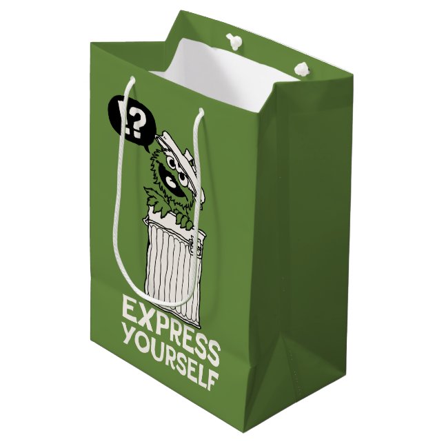 Oscar the Grouch Express Yourself Medium Gift Bag (Front Angled)
