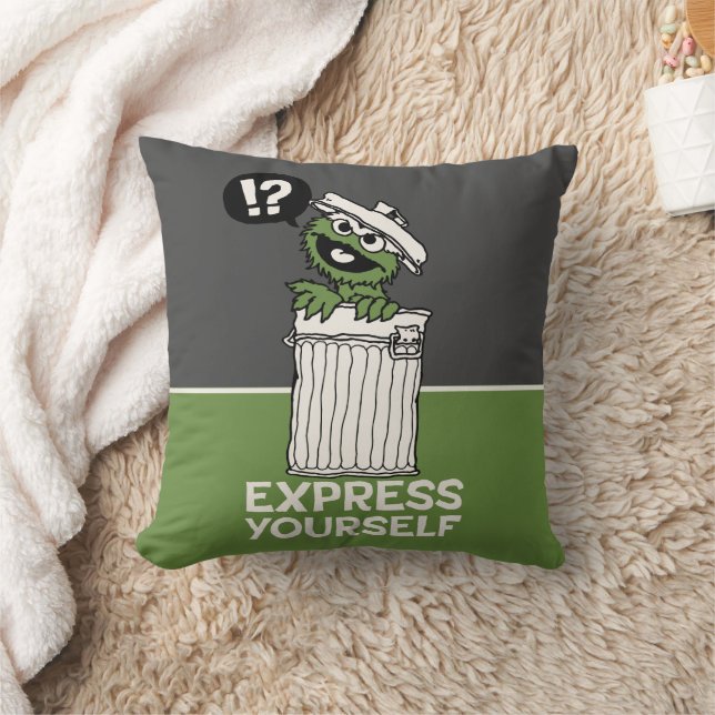 Oscar the Grouch Express Yourself Throw Pillow (Blanket)