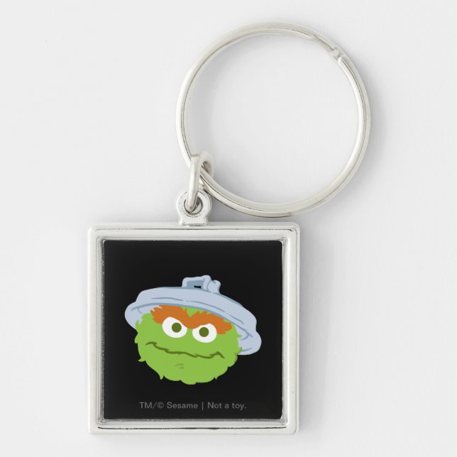 Oscar the Grouch Face Keychain (Front)