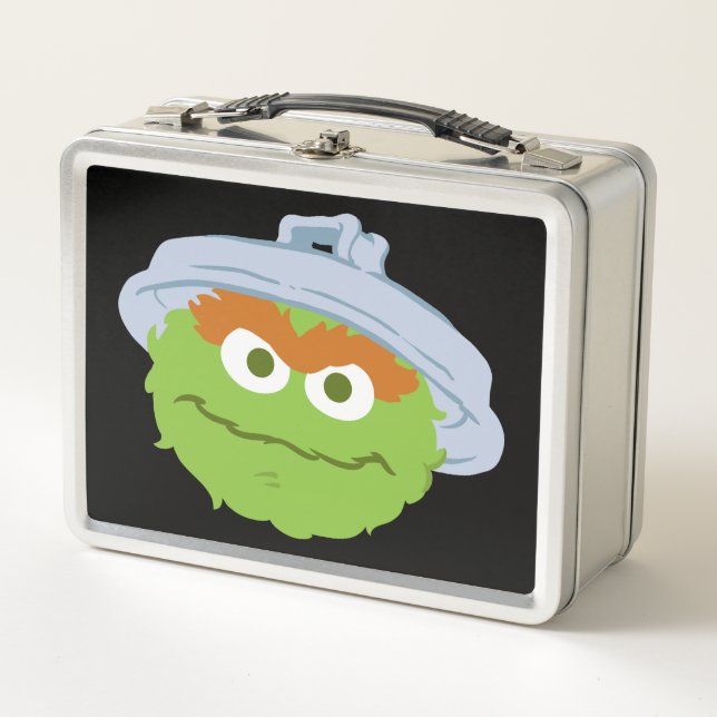 Oscar the Grouch Face Metal Lunch Box (Front)