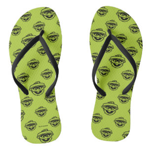 Oscar the Grouch Green Pattern Flip Flops