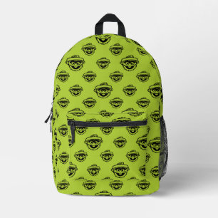 Oscar the Grouch Green Pattern Printed Backpack