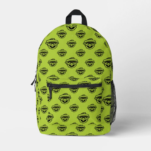 Oscar the Grouch Green Pattern Printed Backpack (Front)