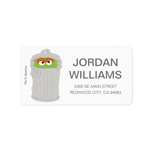 Oscar the Grouch & His Trash Can | Add Your Info Label (Front)
