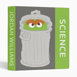 Oscar the Grouch & His Trash Can   Add Your Name Binder