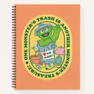 Oscar the Grouch   Monster Treasure Badge Notebook