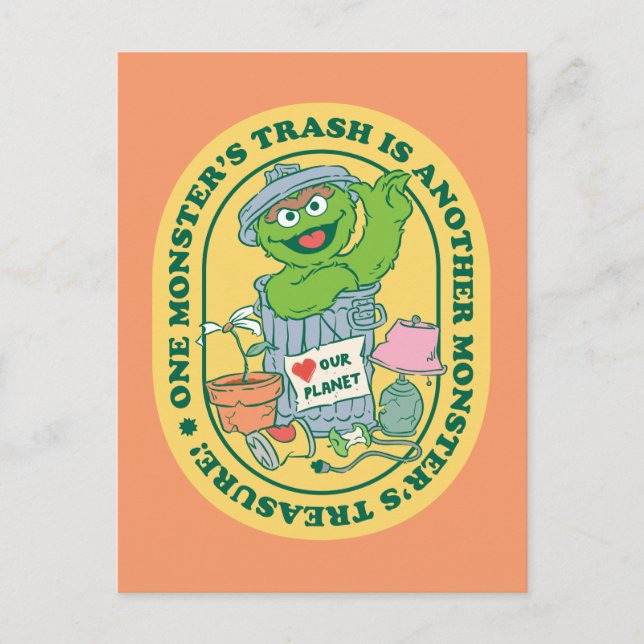 Oscar the Grouch | Monster Treasure Badge Postcard (Front)