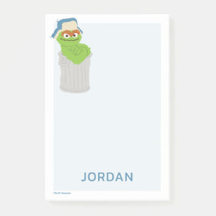 Oscar the Grouch Trash Can Lean   Add Your Name Post-it Notes