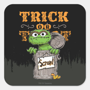 Oscar the Grouch - Trick or Scram! Square Sticker