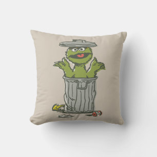 Oscar the Grouch Vintage 1 Throw Pillow
