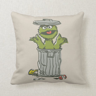 Oscar the Grouch Vintage 1 Throw Pillow