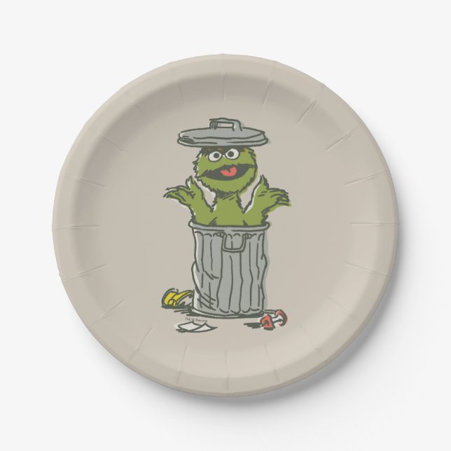 Oscar the Grouch Vintage Paper Plate (Front)