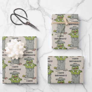 Oscar the Grouch Vintage Wrapping Paper Sheet