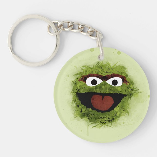 Oscar the Grouch | Watercolor Trend Keychain (Front)