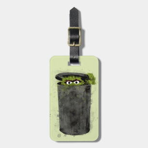 Oscar the Grouch   Watercolor Trend Luggage Tag