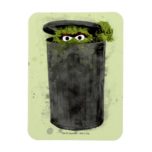 Oscar the Grouch   Watercolor Trend Magnet