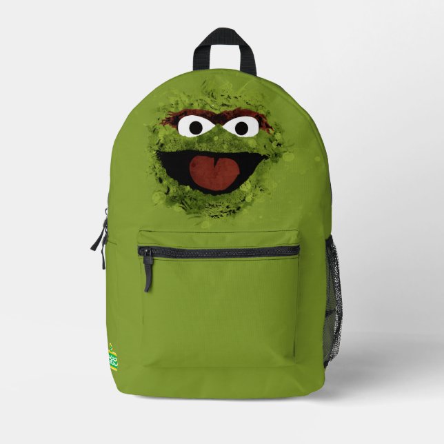 Oscar the Grouch | Watercolor Trend Printed Backpack (Front)