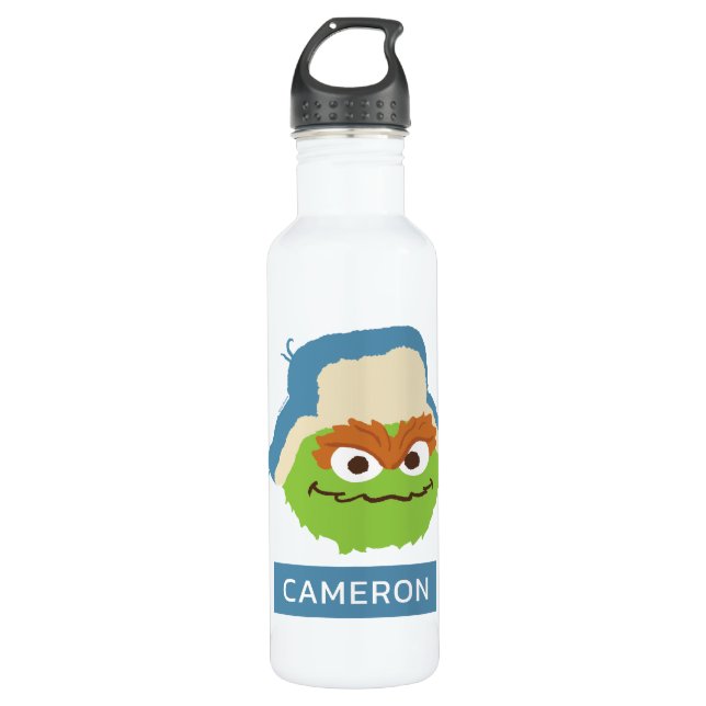 Oscar the Grouch Woodland Face | Add Your Name 710 Ml Water Bottle (Front)