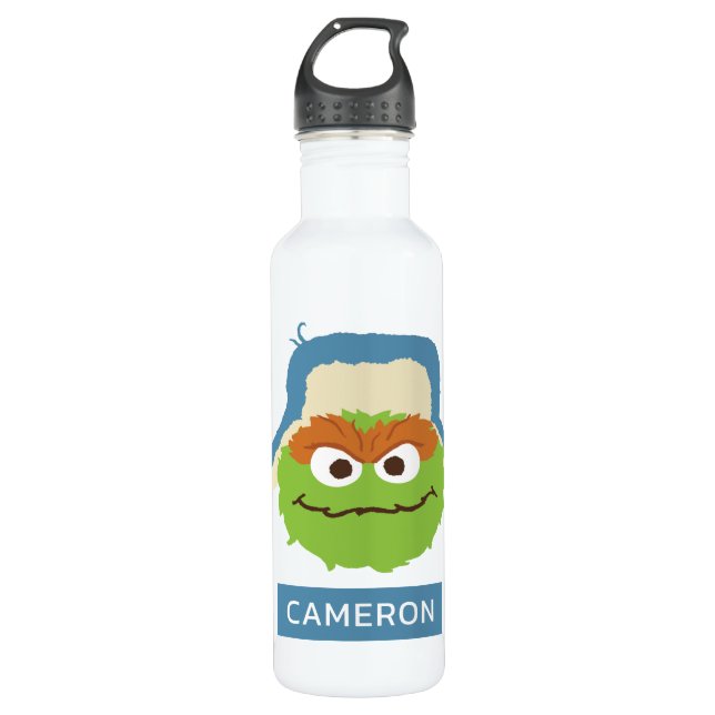 Oscar the Grouch Woodland Face | Add Your Name 710 Ml Water Bottle (Front)