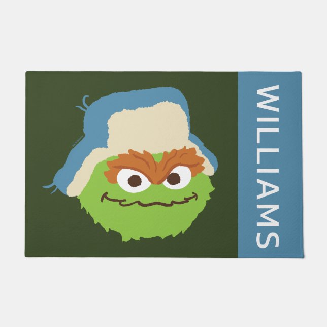 Oscar the Grouch Woodland Face | Add Your Name Doormat (Front)