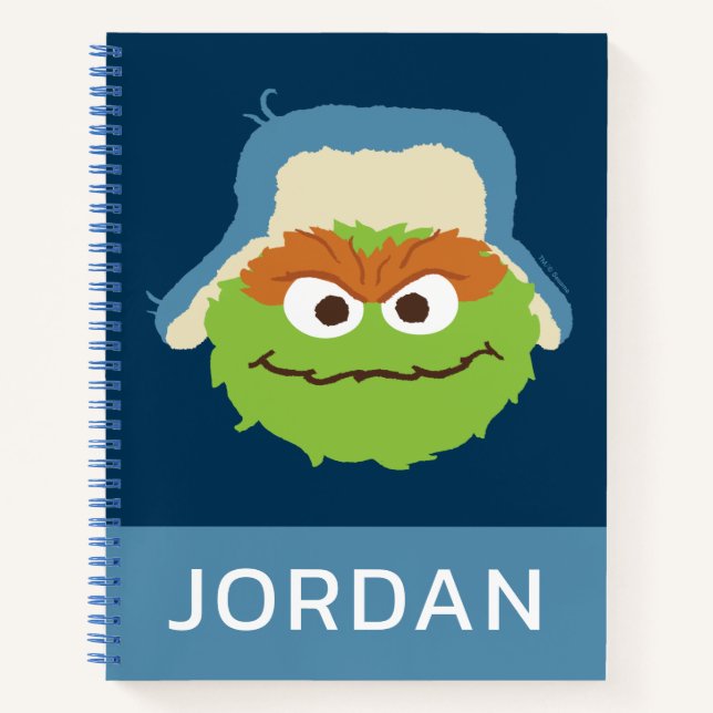 Oscar the Grouch Woodland Face | Add Your Name Notebook (Front)