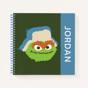 Oscar the Grouch Woodland Face   Add Your Name Notebook