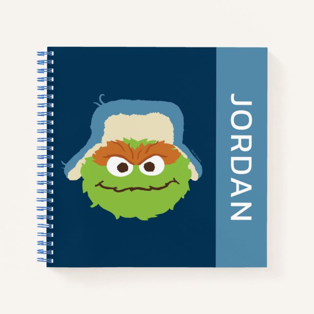 Oscar the Grouch Woodland Face | Add Your Name Notebook (Front)