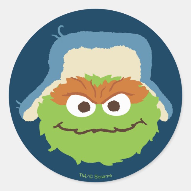 Oscar the Grouch Woodland Face Classic Round Sticker (Front)
