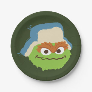 Oscar the Grouch Woodland Face Paper Plate