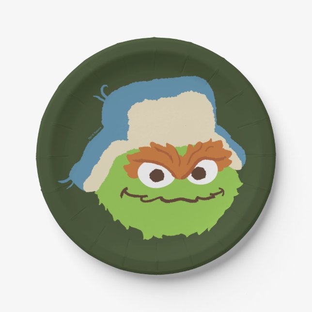 Oscar the Grouch Woodland Face Paper Plate (Front)