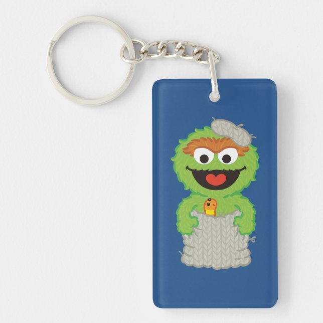 Oscar the Grouch Wool Style Keychain (Front)