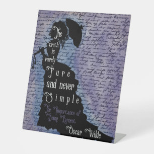 Oscar Wilde Quote Silhouette Poster Pedestal Sign