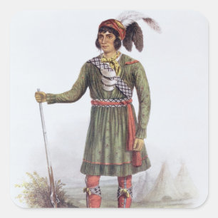 Osceola or 'Rising Sun', a Seminole Leader Square Sticker