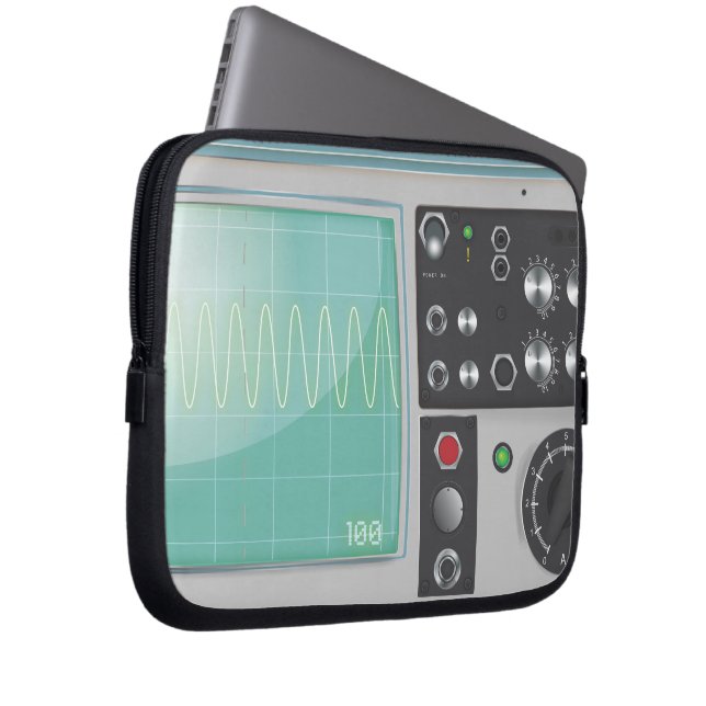 Oscilloscope Laptop Sleeve (Front Right)