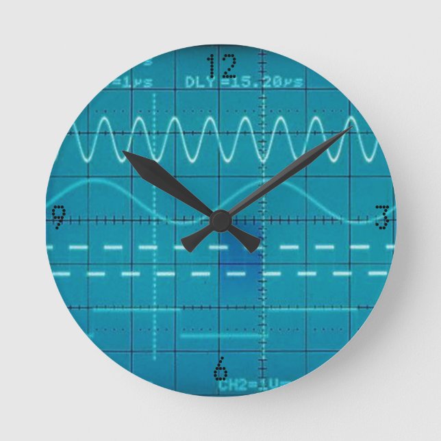 oscilloscope round clock (Front)