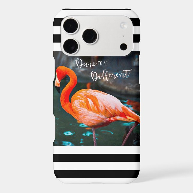 Osez Être Différent Flamant rose Noir Blanc Grande (Verso)