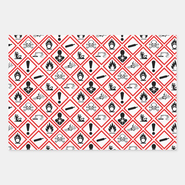 Osha Hazard Pictograms Wrapping Paper Sheet (Front)