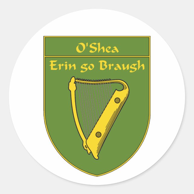 O'Shea 1798 Flag Shield Classic Round Sticker (Front)