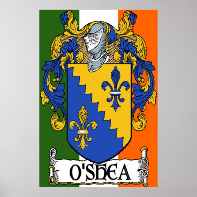 O'Shea Coat of Arms Irish Flag Print (Front)