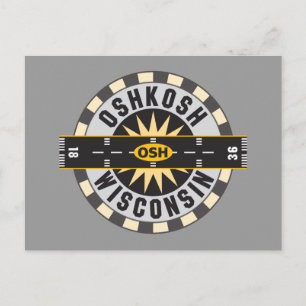 Oshkosh, WI OSH  Airport Postcard