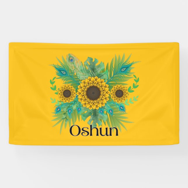 Oshun Goddess Sunflowers Banner (Horizontal)