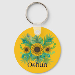 Oshun Goddess Sunflowers Keychain