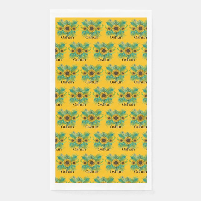 Oshun Goddess Sunflowers Napkin (Front)